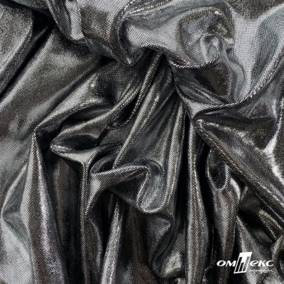 Трикотажное полотно голограмма, шир.140 см, #602 -чёрный/серебро - купить в Волжском. Цена 385.88 руб.