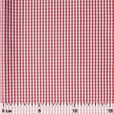Ткань сорочечная Клетка Виши, 115 г/м2, 58% пэ,42% хл, шир.150 см, цв.5-красный, (арт.111) - купить в Волжском. Цена 306.69 руб.