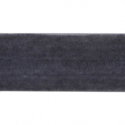 Лента бархатная нейлон, шир.25 мм, (упак. 45,7м), цв.189-т.серый - купить в Волжском. Цена: 981.09 руб.