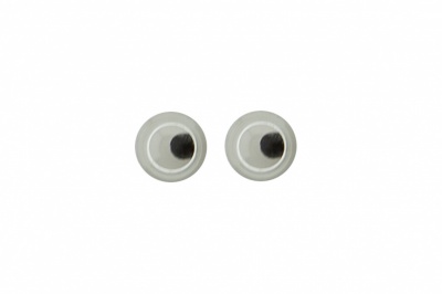 Глазки для игрушек, круглые, с бегающими зрачками, 6 мм/упак.100+/-5 шт, цв. -черно-белые - купить в Волжском. Цена: 30.13 руб.