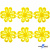 Кружево гипюр "Ромашка" 0575-1169, шир. 25 мм/уп.13,7 м, цвет 8208-жёлтый - купить в Волжском. Цена: 289.76 руб.