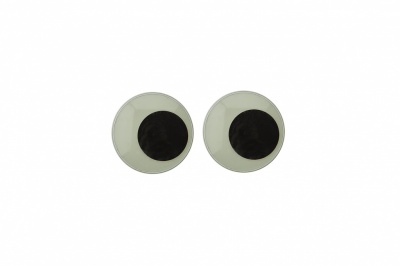 Глазки для игрушек, круглые, с бегающими зрачками, 8 мм/упак.50+/-2 шт, цв. -черно-белые - купить в Волжском. Цена: 15.88 руб.