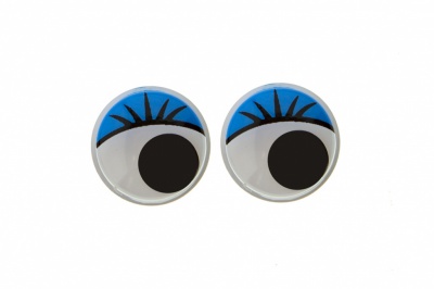 Глазки для игрушек, круглые, с бегающими зрачками, 12 мм/упак.50+/-2 шт, цв. -синий - купить в Волжском. Цена: 95.04 руб.
