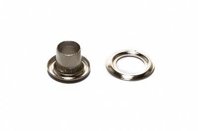Люверсы металлические "ОмТекс", блочка/кольцо, (3 мм) - цв.никель - купить в Волжском. Цена: 0.18 руб.