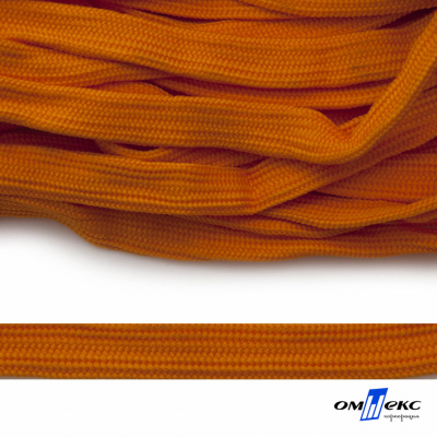 Шнур плетеный (плоский) d-12 мм, (уп.90+/-1м), 100% полиэстер, цв.267 - оранжевый - купить в Волжском. Цена: 8.62 руб.
