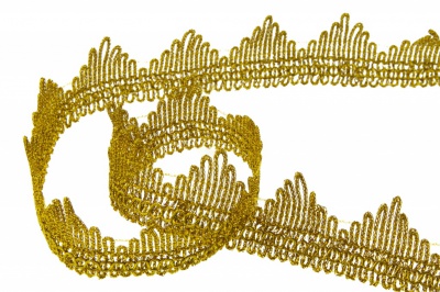 Тесьма металлизированная 8204, шир. 40 мм/уп. 13,7+/-1 м, цвет золото - купить в Волжском. Цена: 420.42 руб.