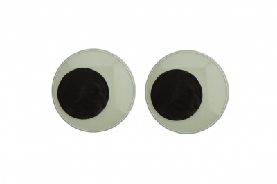 Глазки для игрушек, круглые, с бегающими зрачками, 40 мм/упак.20+/-2 шт, цв. -черно-белые - купить в Волжском. Цена: 158.73 руб.