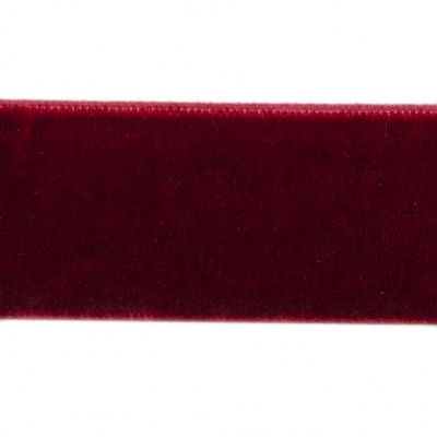 Лента бархатная нейлон, шир.25 мм, (упак. 45,7м), цв.240-бордо - купить в Волжском. Цена: 809.01 руб.