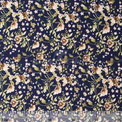 Плательная ткань "Фламенко" 1.1, 80 гр/м2, шир.150 см, принт растительный - купить в Волжском. Цена 241.49 руб.