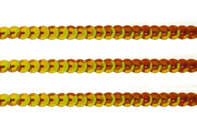 Пайетки "ОмТекс" на нитях, CREAM, 6 мм С / упак.73+/-1м, цв. 88 - оранжевый - купить в Волжском. Цена: 300.55 руб.