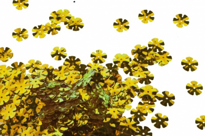 Пайетки "ОмТекс" россыпью,DOUBLE SIDED GOLD,цветок 14 мм/упак.50 гр, цв. 0460-золото - купить в Волжском. Цена: 80.12 руб.