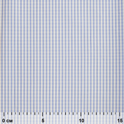 Ткань сорочечная Клетка Виши, 115 г/м2, 58% пэ,42% хл, шир.150 см, цв.2-голубой, (арт.111) - купить в Волжском. Цена 306.69 руб.