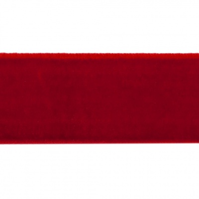 Лента бархатная нейлон, шир.25 мм, (упак. 45,7м), цв.45-красный - купить в Волжском. Цена: 991.10 руб.
