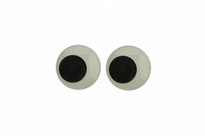 Глазки для игрушек, круглые, с бегающими зрачками, 10 мм/упак.50+/-2 шт, цв. -черно-белые - купить в Волжском. Цена: 35.20 руб.