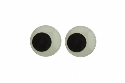 Глазки для игрушек, круглые, с бегающими зрачками, 18 мм/упак.20+/-2 шт, цв. -черно-белые - купить в Волжском. Цена: 25.40 руб.