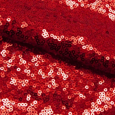 Сетка с пайетками №8, 188 гр/м2, шир.140см, цвет красный - купить в Волжском. Цена 433.60 руб.