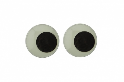 Глазки для игрушек, круглые, с бегающими зрачками, 24 мм/упак.50+/-2 шт, цв. -черно-белые - купить в Волжском. Цена: 60.32 руб.