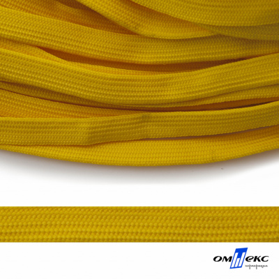 Шнур плетеный (плоский) d-12 мм, (уп.90+/-1м), 100% полиэстер, цв.269 - жёлтый - купить в Волжском. Цена: 8.62 руб.