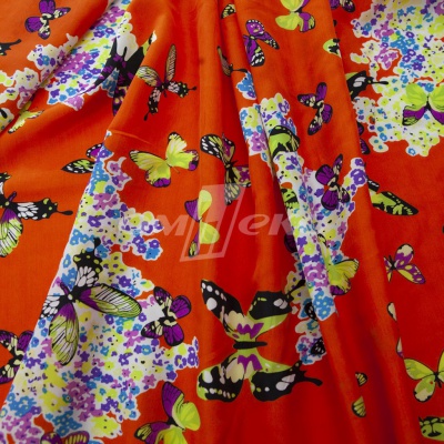 Плательная ткань "Софи" 7.1, 75 гр/м2, шир.150 см, принт бабочки - купить в Волжском. Цена 241.49 руб.