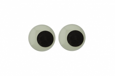 Глазки для игрушек, круглые, с бегающими зрачками, 15 мм/упак.50+/-2 шт, цв. -черно-белые - купить в Волжском. Цена: 46.92 руб.