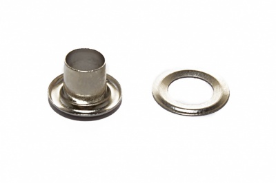 Люверсы металлические "ОмТекс", блочка/кольцо, (4 мм) - цв.никель - купить в Волжском. Цена: 0.24 руб.