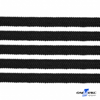 Лента эластичная вязанная (резинка) 4 мм (200+/-1 м) 400 гр/м2 черная бобина "ОМТЕКС" - купить в Волжском. Цена: 1.78 руб.