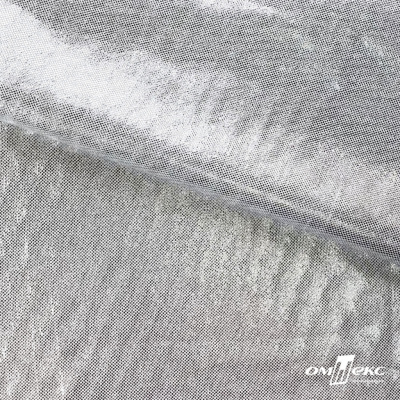 Трикотажное полотно голограмма, шир.140 см, #602 -белый/серебро - купить в Волжском. Цена 385.88 руб.