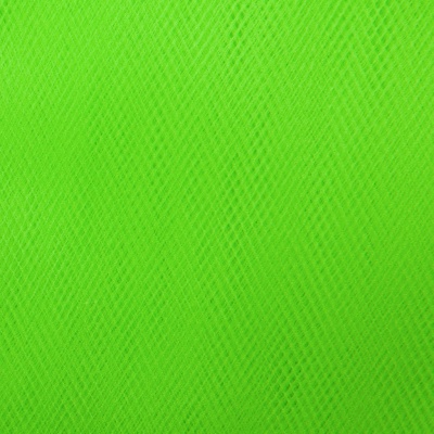 Фатин матовый 16-142, 12 гр/м2, шир.300см, цвет неон.зелёный - купить в Волжском. Цена 100.92 руб.