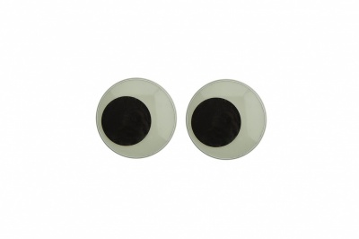 Глазки для игрушек, круглые, с бегающими зрачками, 12 мм/упак.50+/-2 шт, цв. -черно-белые - купить в Волжском. Цена: 38.32 руб.