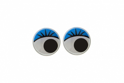 Глазки для игрушек, круглые, с бегающими зрачками, 8 мм/упак.50+/-2 шт, цв. -синий - купить в Волжском. Цена: 59.05 руб.