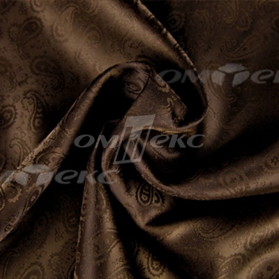 Ткань подкладочная жаккард Р14098, 19-1217/коричневый, 85 г/м2, шир. 150 см, 230T - купить в Волжском. Цена 166.45 руб.