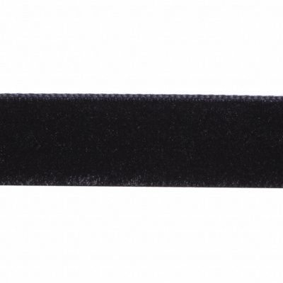 Лента бархатная нейлон, шир.12 мм, (упак. 45,7м), цв.03-черный - купить в Волжском. Цена: 448.27 руб.
