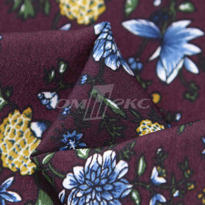 Плательная ткань "Фламенко" 4.1, 80 гр/м2, шир.150 см, принт растительный - купить в Волжском. Цена 259.21 руб.