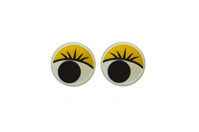 Глазки для игрушек, круглые, с бегающими зрачками, 8 мм/упак.50+/-2 шт, цв. -желтый - купить в Волжском. Цена: 59.05 руб.