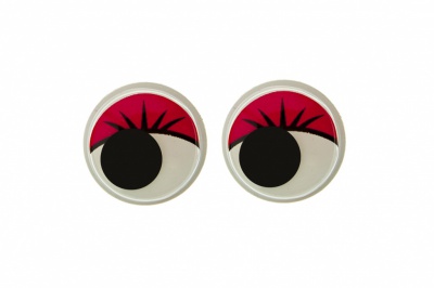 Глазки для игрушек, круглые, с бегающими зрачками, 12 мм/упак.50+/-2 шт, цв. -красный - купить в Волжском. Цена: 95.04 руб.