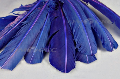 Декоративный Пучок из перьев, перо 23см/синий - купить в Волжском. Цена: 12.34 руб.