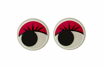 Глазки для игрушек, круглые, с бегающими зрачками, 15 мм/упак.50+/-2 шт, цв. -красный - купить в Волжском. Цена: 113.01 руб.