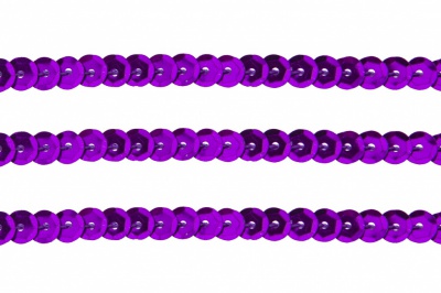 Пайетки "ОмТекс" на нитях, SILVER-BASE, 6 мм С / упак.73+/-1м, цв. 12 - фиолет - купить в Волжском. Цена: 300.55 руб.